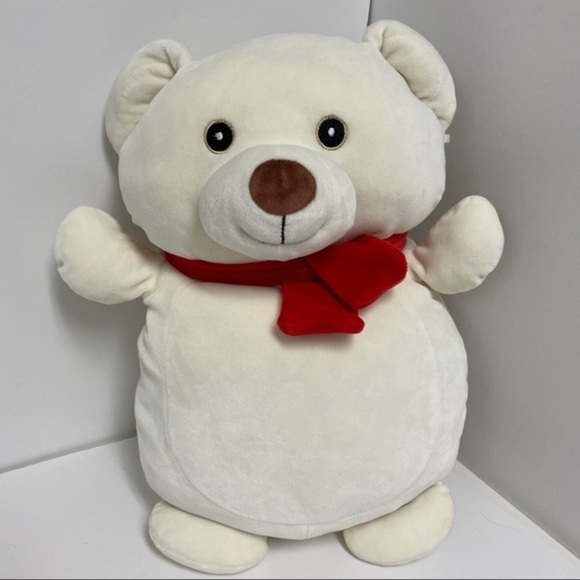 Squishmallows Hug Mees Mags The Bear 14" w/ Red Scarf Rare HTF Kellytoy plush - Picture 1 of 8
